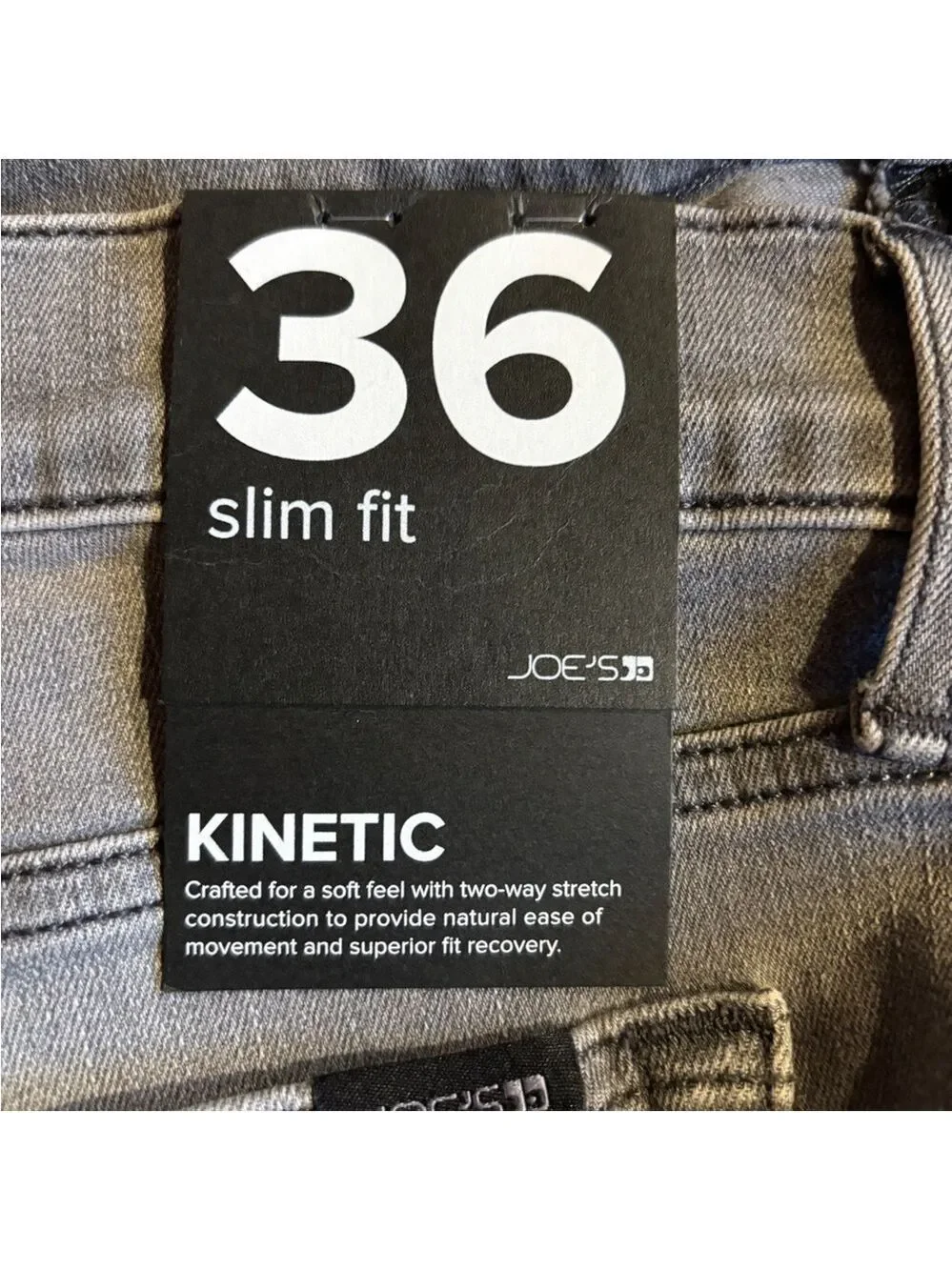 Joe's Jeans Gray Slim Fit Kinetic Denim Size 36 NWT